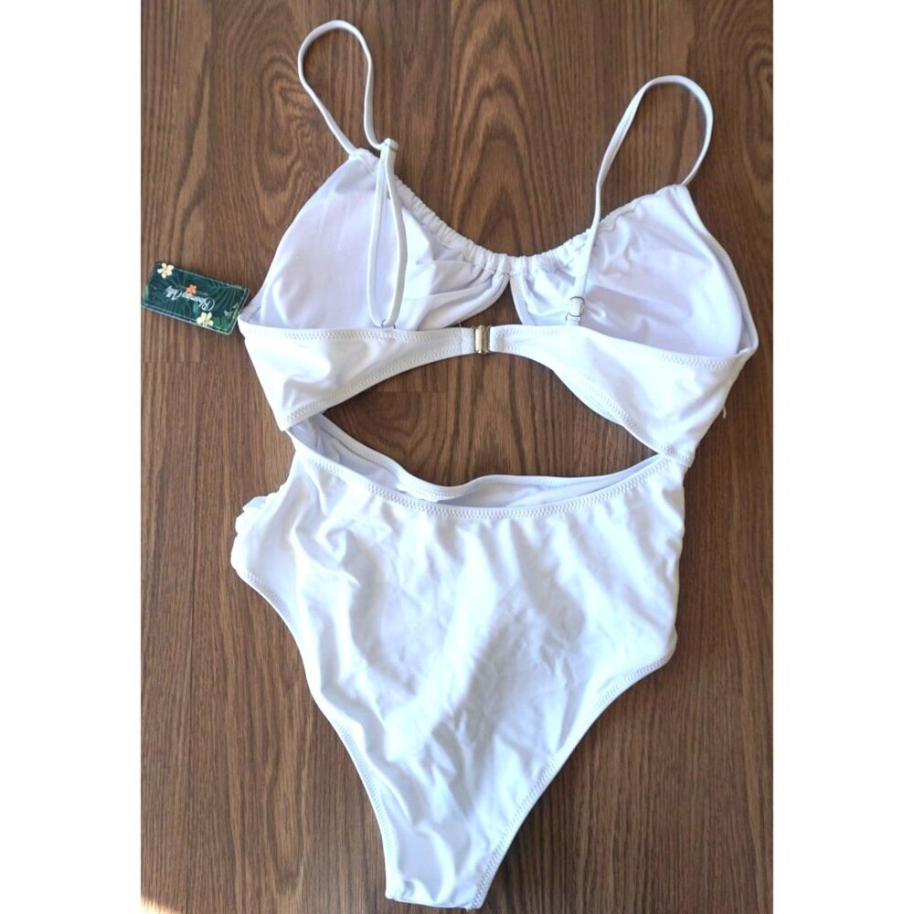 Blooming Jelly Women's One Piece Swimsuit - White, Size L, NWT - Picture 6 of 8